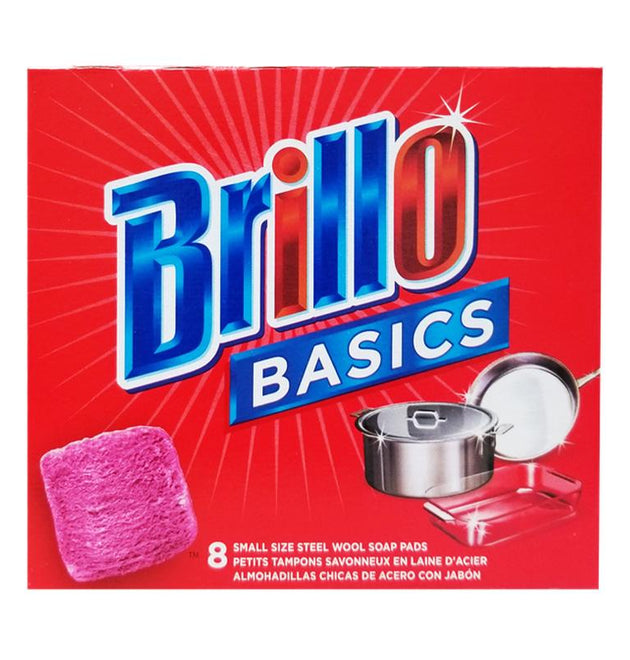 8CT BRILLO BASICS STEEL WOOL SOAP PAD-12