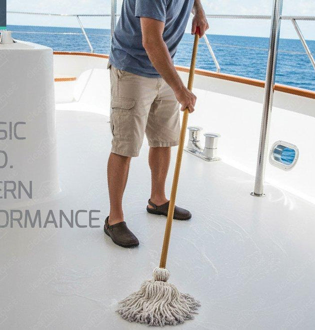 YACHT MOP WITH WOOD HANDLE/NATURAL YARN # 24 - 12