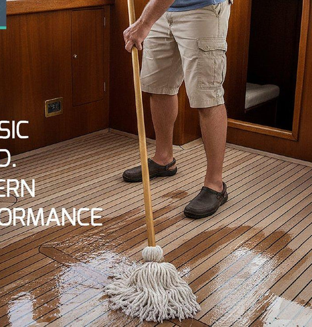 YACHT MOP WITH WOOD HANDLE /NATURAL YARN# 32 - 12