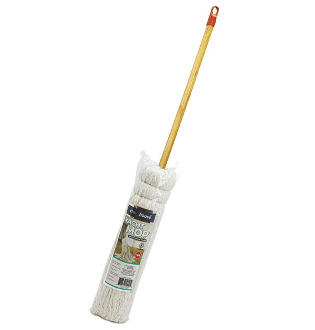 YACHT MOP WITH WOOD HANDLE HANDLE/ NATURAL YARN # 20 - 12