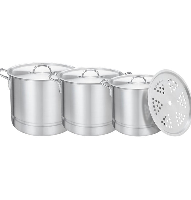 ALUM STOCK POT 24,32,40 QT W/STEMR-1