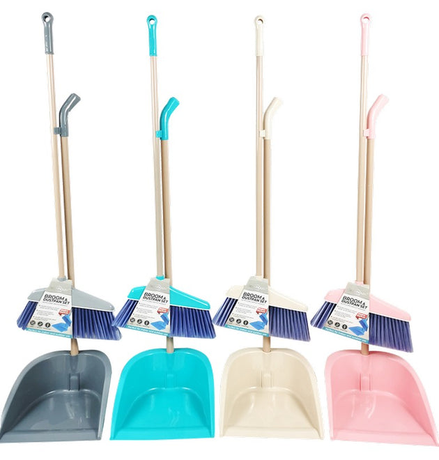 STRAIGHT BROOM W/SQUARE DUSTPAN-24