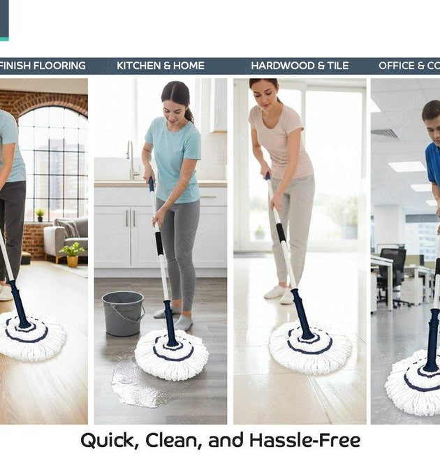 QUICK DRYING-WRINGING COTTON TWIST MOP WITH SOFT GRIP -12
