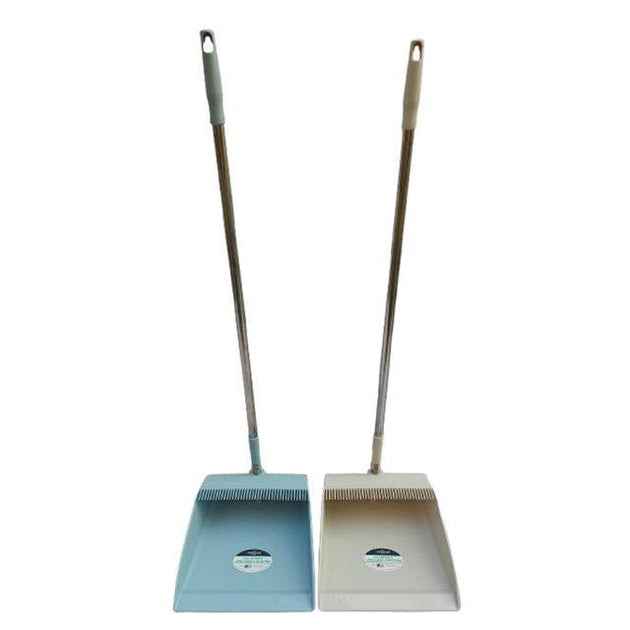 STAINLESS STEEL LONG HANDLE FOLDING DUSTPAN BLUE/ LIGHT GRAY- 24