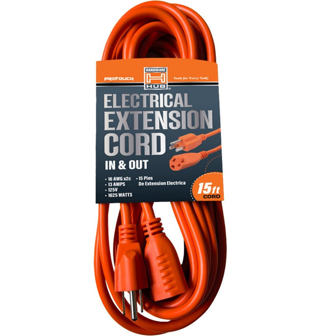 15FT OUTDOOR EXTENSION CORD ORANGE - 24