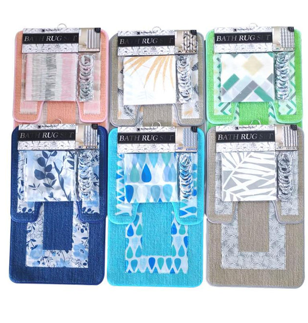 15PCS TUFTED BATH RUG SET-12