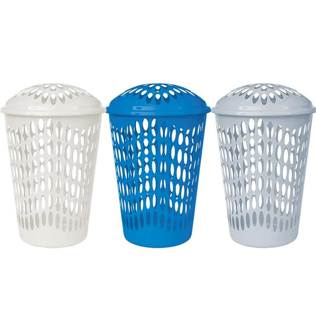 1.53BU / 54L PLASTIC LAUNDRY HAMPER WITH LID -12