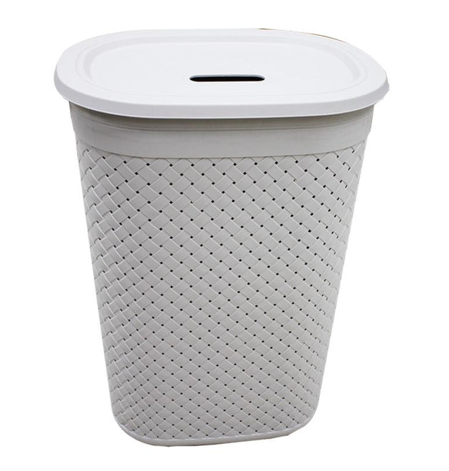 1.56BU / 55L STITCHED LAUNDRY HAMPER WITH LID -12