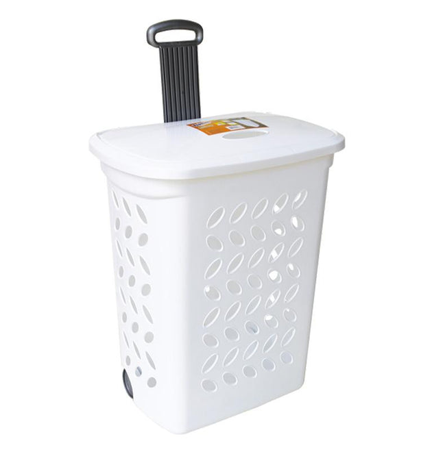 1.51BU / 53L HEAVY-DUTY LAUNDRY HAMPER WITH LID AND WHEELS -06