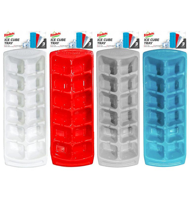3PC - 12-MOLD ICE CUBE TRAY SET - 48
